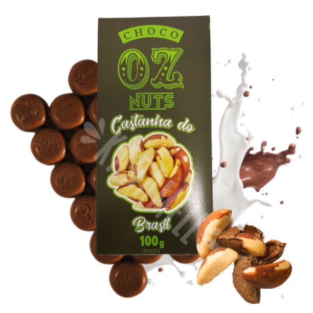 Chocolate com Castanha do Pará - Choco OZ Nuts