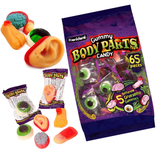 Balas Halloween Partes do Corpo Humano EUA Karamell Store