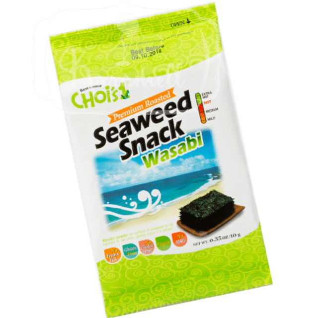 Seaweed Snack Wasabi - Algas Marinhas Crocantes Com Wasabi - Importado da Coreia