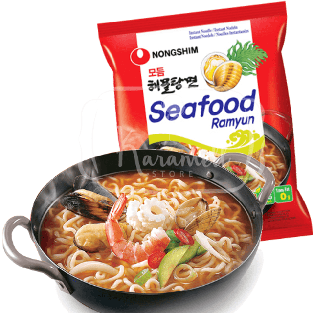 Lamen Miojos Importados - ATACADO 6x - Nongshim Seafood Ramyun - Lamen Frutos do Mar
