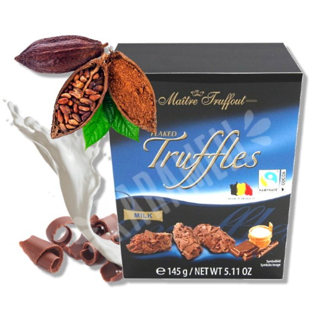 Trufas Chocolate - Milk Flaked Truffles - Maitre Truffout - Bélgica