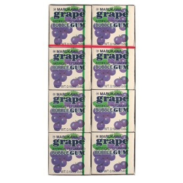 Doces do Japão - Marukawa Fusen Gum Grape - Chicletes de Uva