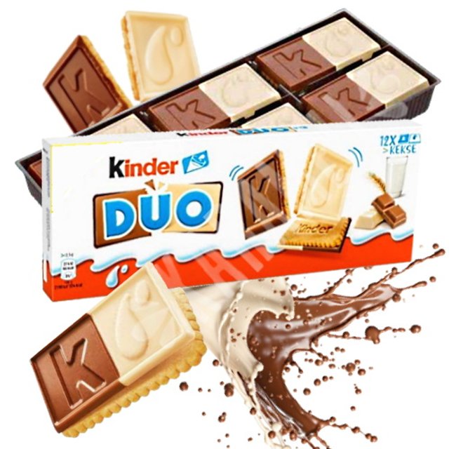 Biscoitos Ferrero Kinder Duo Chocolate Branco e ao Leite - Alemanha