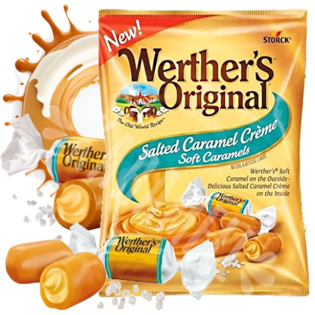 Balas Werther's Original Salted Soft Caramel Crème - Importado EUA