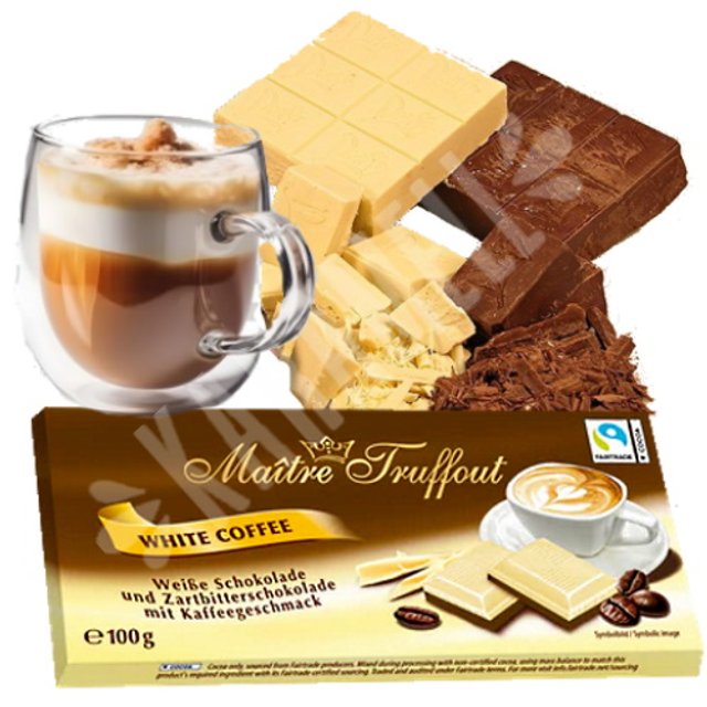 Chocolate Maitrê Truffout White Coffee - Importado Áustria