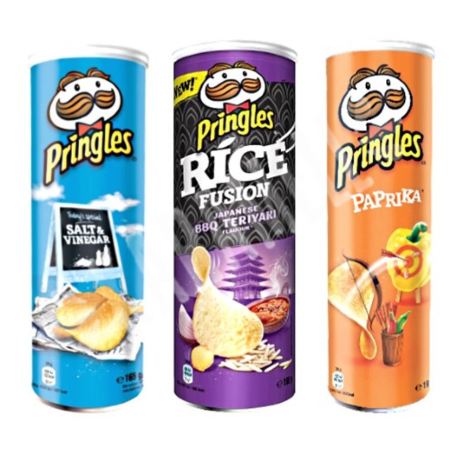 KIT 3 (três) Batatas Pringles - Salt & Vinegar + BBQ Teriyak + Paprika - Importado