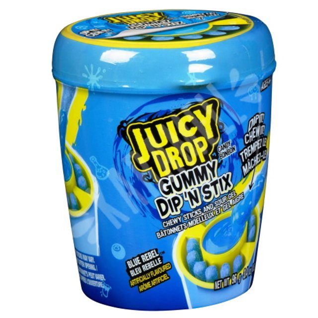 Bala Juice Drop Gummy Dip'n Stix Blue Rebel - Importado