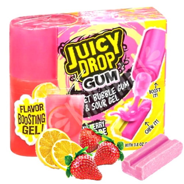 Chiclete Juicy Drop Bubble Gum - Strawberry Lemonade - Importado