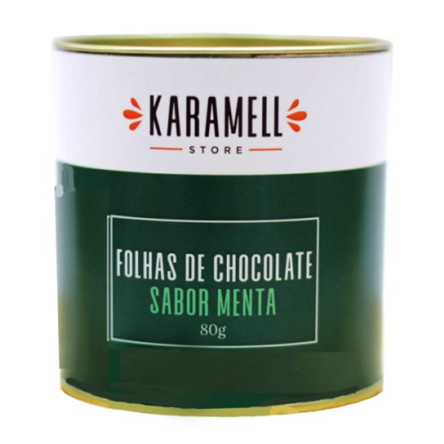 Folhas de Chocolate Belga com Menta - Linha Karamell