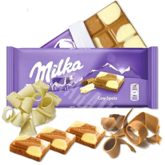 Milka Happy Cow Spots - Chocolate ao Leite & Branco - Importado da Polônia