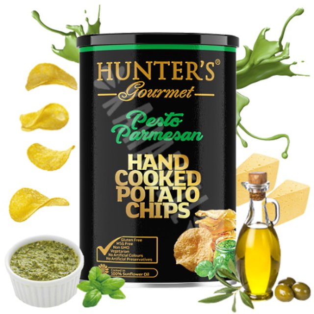 Hand Cooked Potato Chips Pesto Parmesan - Hunter´s - Emirados Àrabes