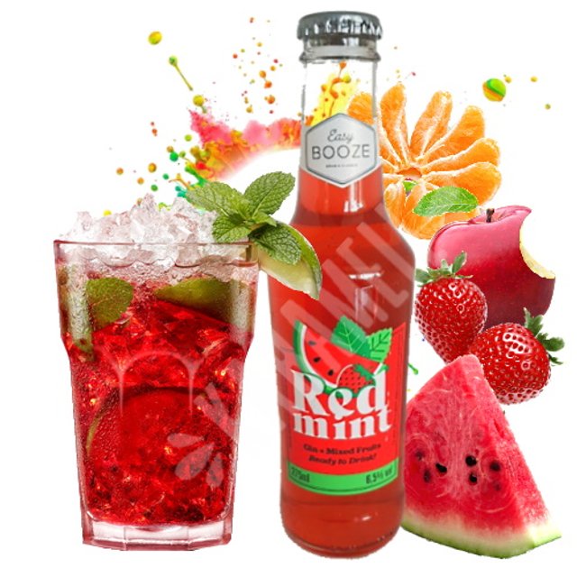 Bebida Red Mint Gin Mixed Fruits- Easy Booze  