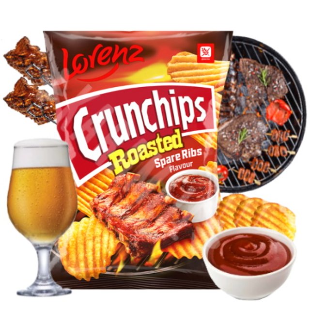 Salgadinhos Batata Crunchips Roasted Spare Ribs - Importado Alemanha