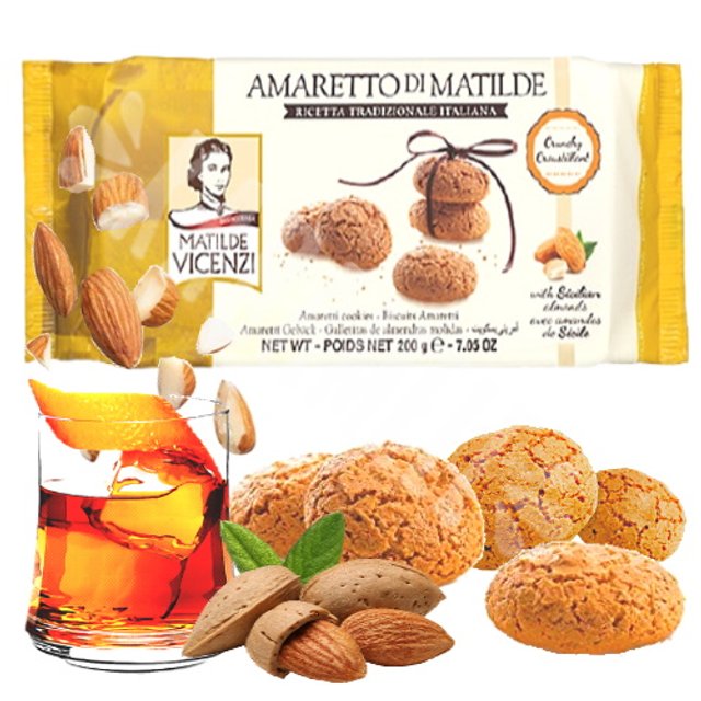Amaretto Cookies Matilde Vicenzi - Biscoito sabor Amêndoa - Itália