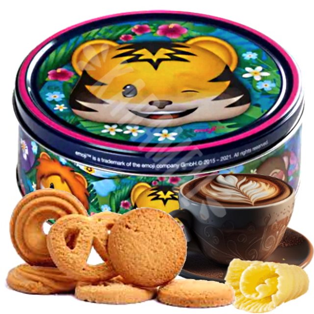 Biscoitos Butter Cookies Jacobsens Emoji Tiger - Dinamarca 