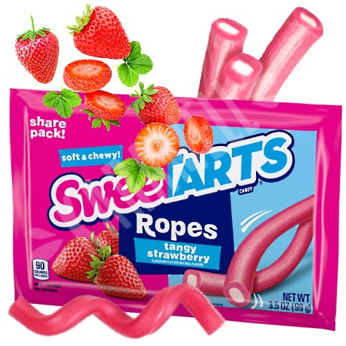 Balas Sweet Tarts Ropes Tangy Strawberry Importado EUA Karamell Store