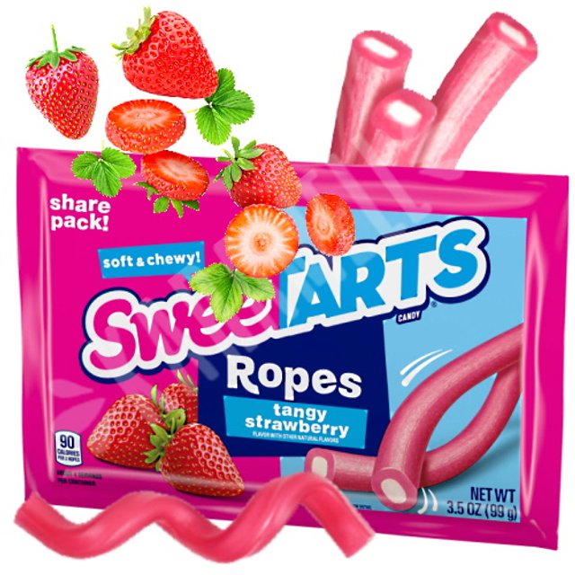 Balas Sweet Tarts Ropes Tangy Strawberry - Importado EUA