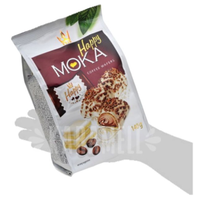 Biscoitos Wafers Happy Moka Coffee - Flis - Polônia  