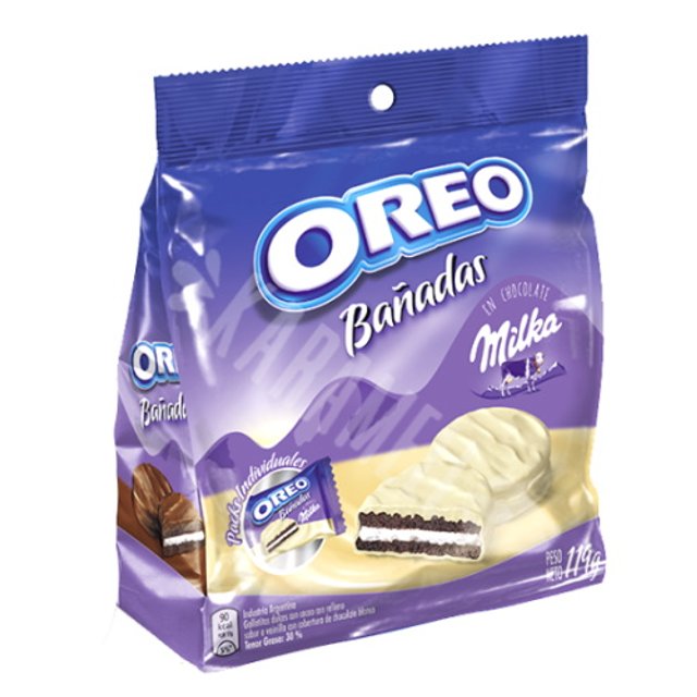Biscoito Bañadas Chocolate Branco - Oreo & Milka - Importado Uruguai