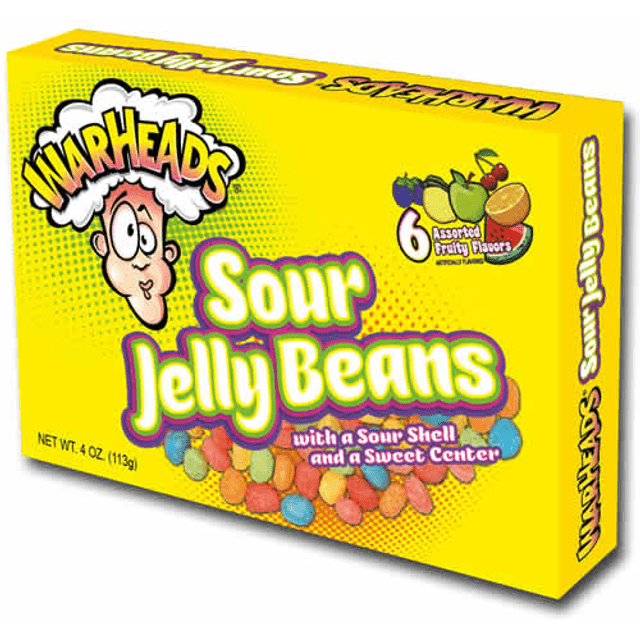 Warheads Sour - Jelly Beans - Azedos / Ácidos - Theater Gift Box - 113g