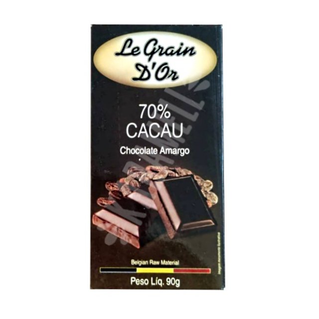 Chocolate Amargo 70% Cacau - Le Grain D'or - Bélgica
