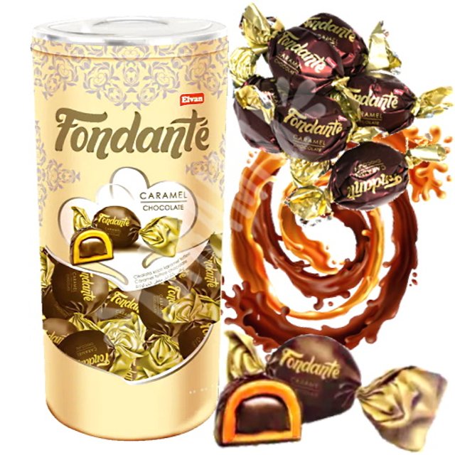 Bombons Fondante Caramel Chocolate - Importado Turquia