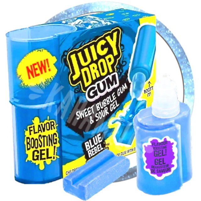 Chiclete Juicy Drop Bubble Gum - Blue Rebel - Importado