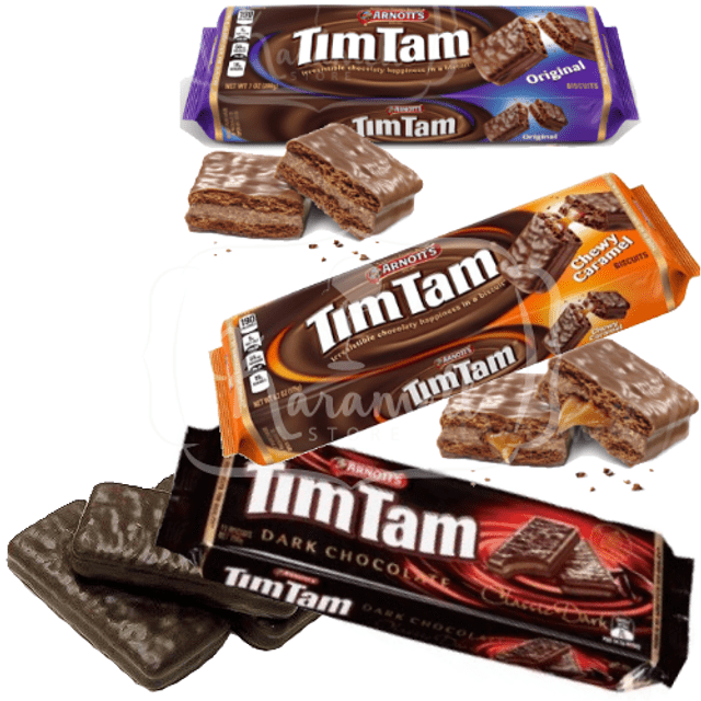 KIT 3x TIM TAM - Original + Chewy Caramel + Dark Chocolate - Importado