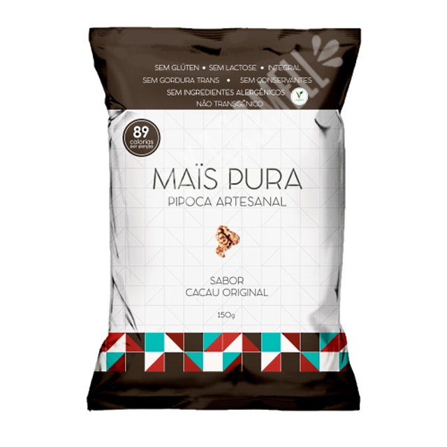 Pipoca Artesanal sabor Cacau Original 150g - Mais Pura
