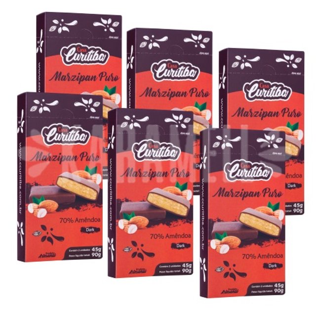 Chocolate Marzipan Dark 70% Amêndoa - ATACADO 6X