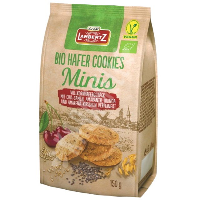 Biscoito Bio Hafer Cookies Minis - Lambertz - Importado Alemanha