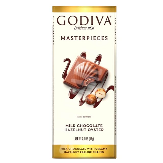 Godiva Masterpieces Milk Chocolate Hazelnut Oyster - Importado EUA