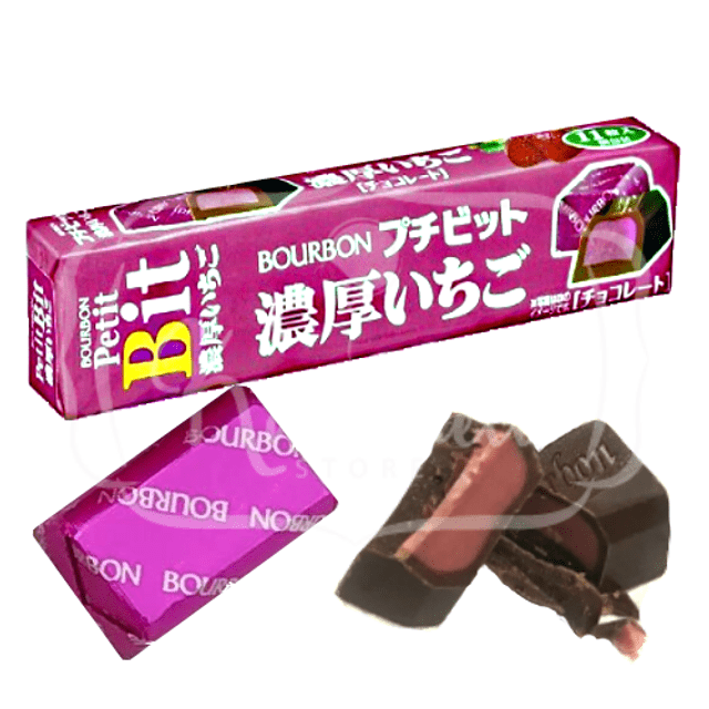 Chocolate Petit Bit Bourbon Recheio Morango - Importado do Japão