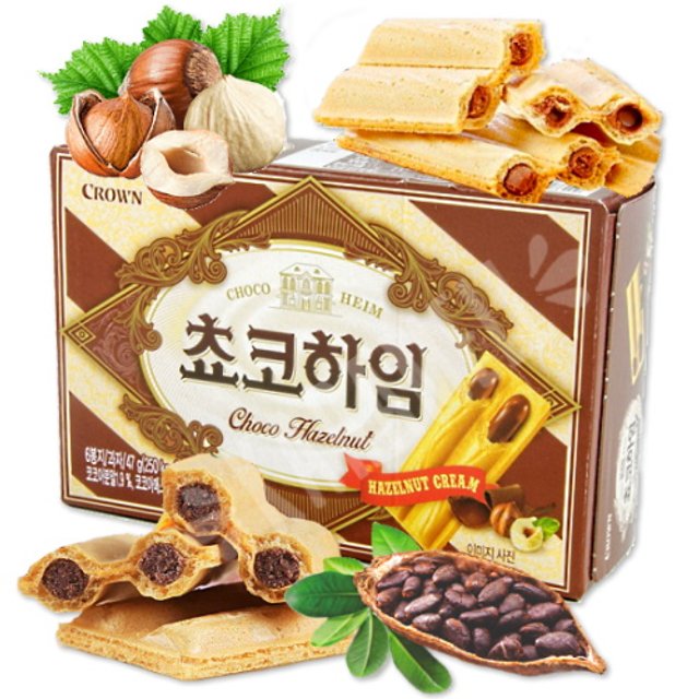 Biscoito Crown Choco Heim Hazelnut - Importado Coreia