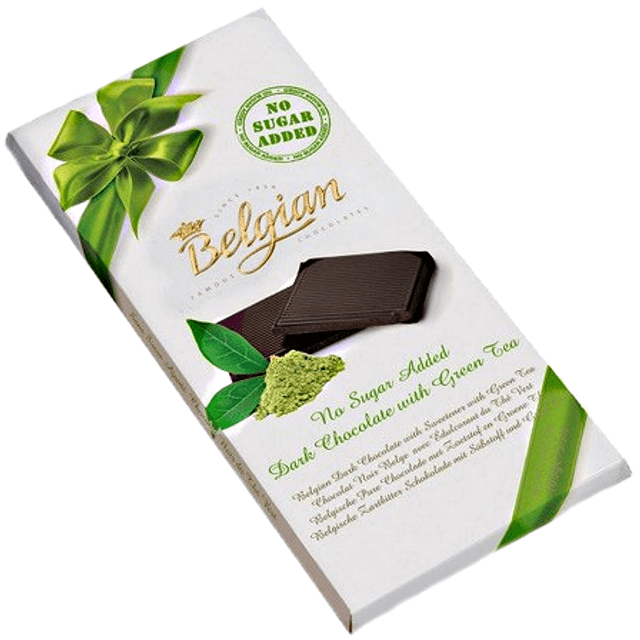 Belgian Dark Green Tea - Chocolate Amargo & Chá Verde - Sem açúcar - Importado da Bélgica
