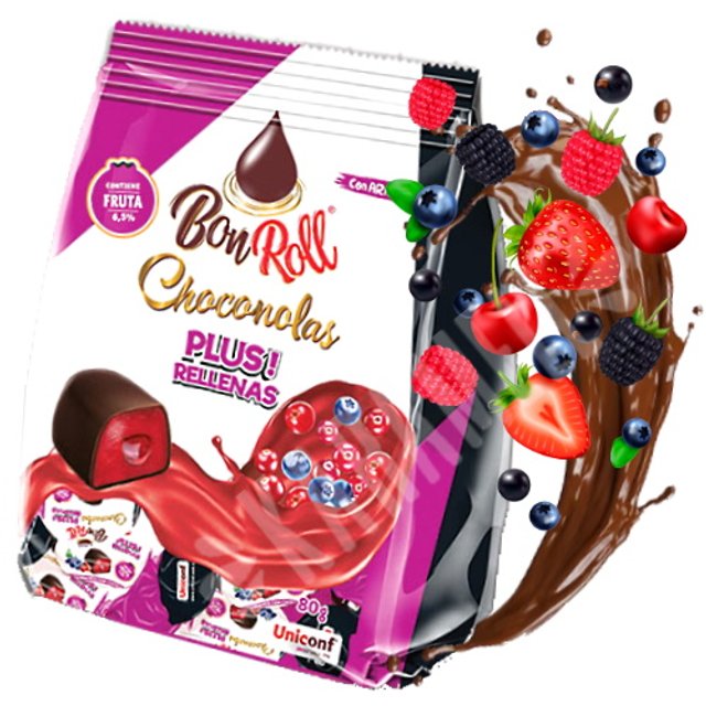 Chocolate Bon Roll Choconolas Frutos Campestres - Uniconf - Espanha