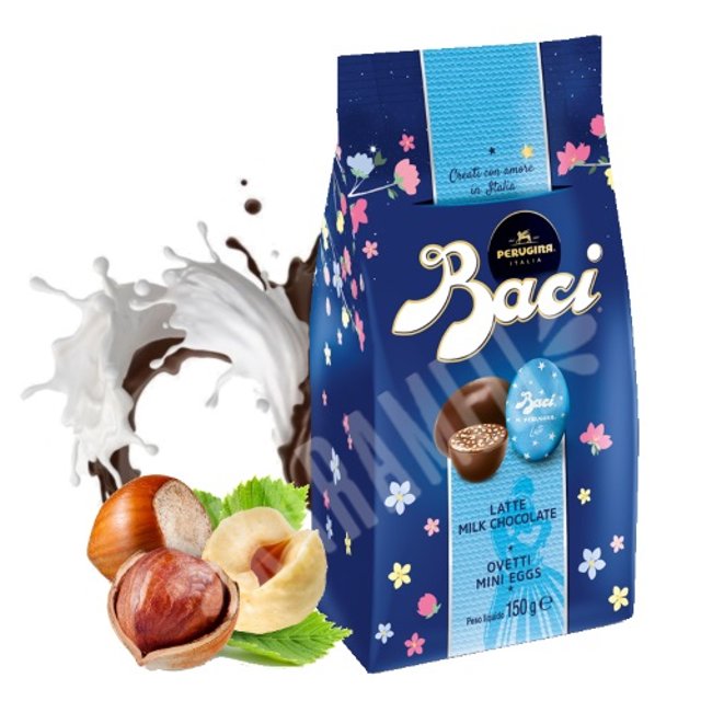 Bombons de Chocolate ao Leite Recheados com Avelãs - Baci - Importado Itália