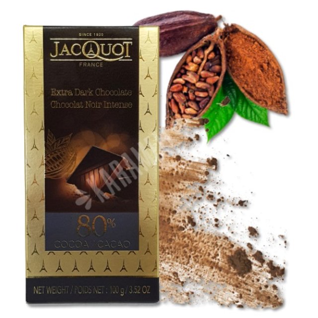 Chocolate Extra Dark 80% Cocoa - Jacquot - Importado França