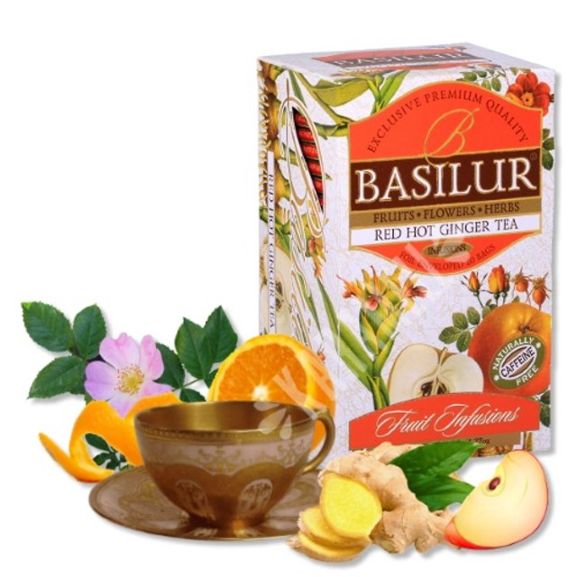 Chá Basilur - Fruit Infusions Red Hot Ginger Tea - Importado Sri Lanka