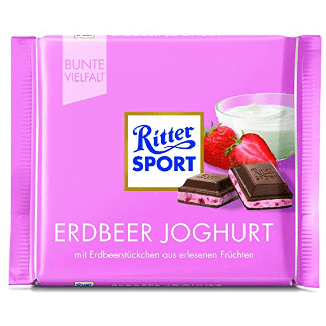 Chocolate Importado da Alemanha - Ritter Sport Erdbeer Joghurt - PREMIUM