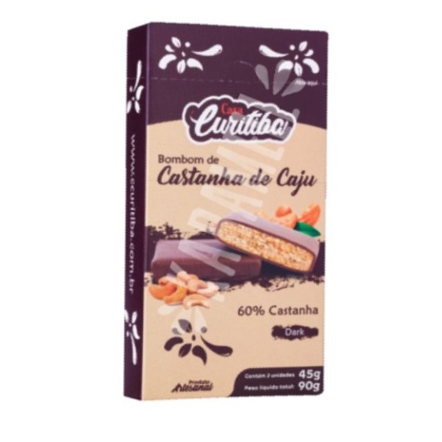 Chocolate Castanha Caju Dark - 60% Castanha - ATACADO 12X