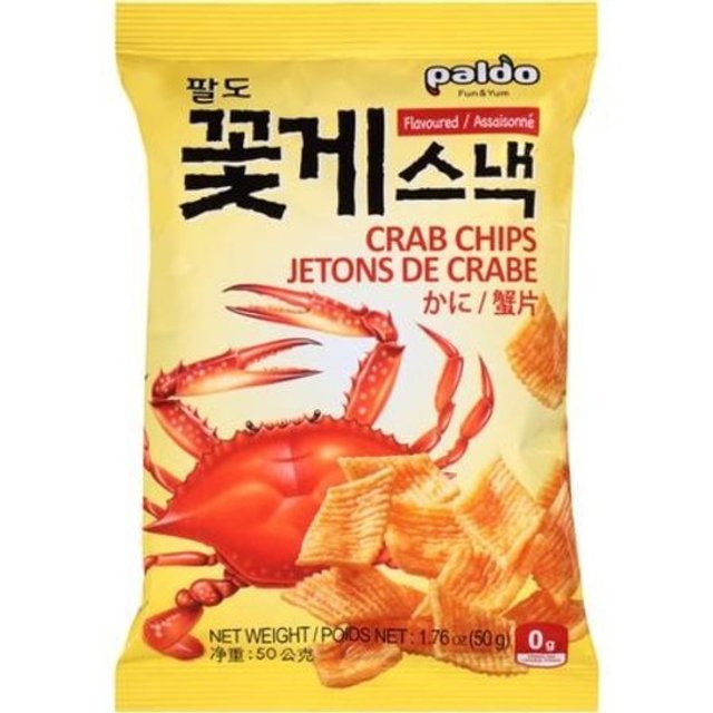 Guloseimas Importadas da Coreia - Paldo Crab Chips - Snacks de Caranguejo