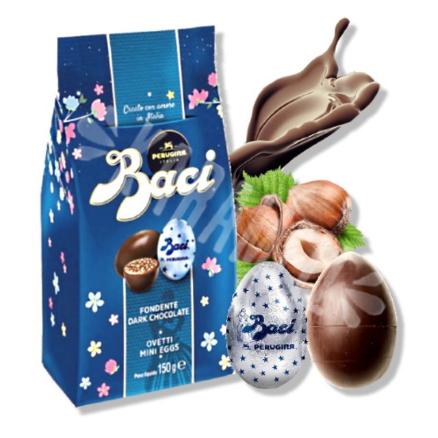 Chocolate Amargo Recheio Avelãs 150g - Baci - Importado Itália