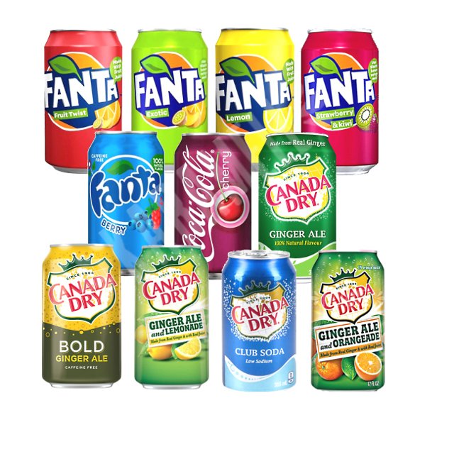 Kit 11 Flavors Refrigerantes - Coca & Canada Dry & Fantas - Importado