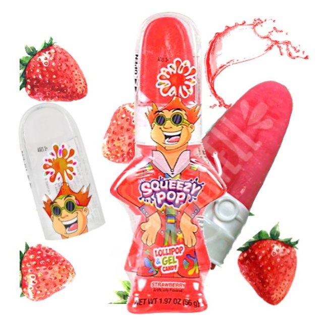 Pirulito e Bala Líquida Mr Squeezy Pop Strawberry - Importado