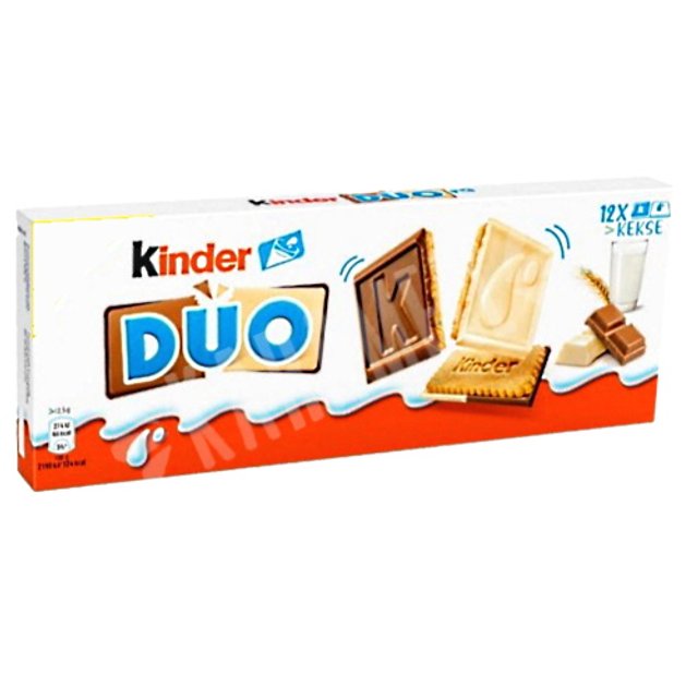 Biscoitos Ferrero Kinder Duo Chocolate Branco e ao Leite - Alemanha