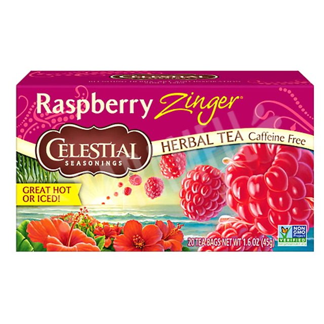 Herbal Tea Raspberry Zinger Chá Celestial Importado EUA Karamell