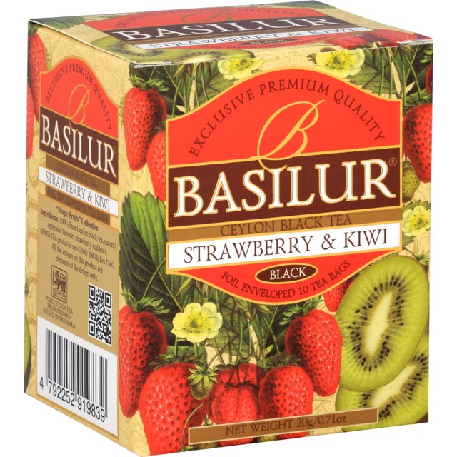 Chá Basilur - Ceylon Black Tea Strawberry & Kiwi - Importado Sri Lanka