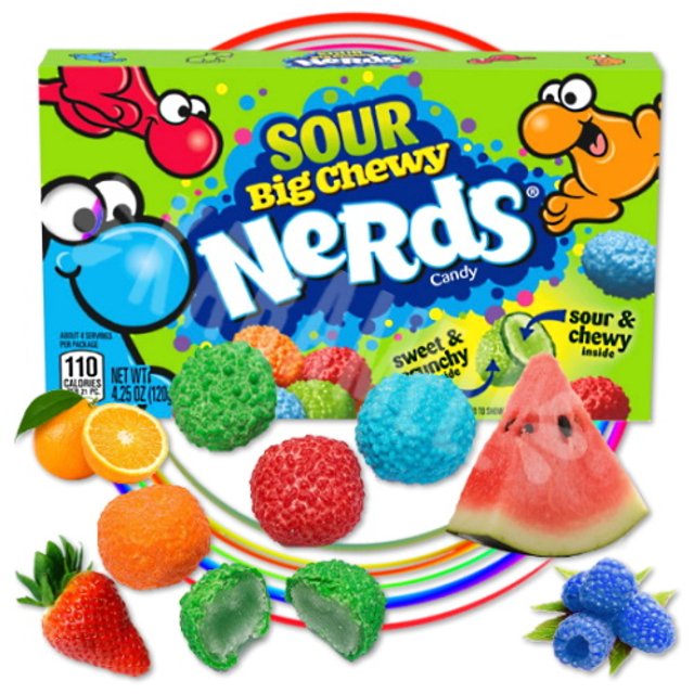 Nerds Sour Big Chewy - Balas Ferrara Candy Company - Importado México