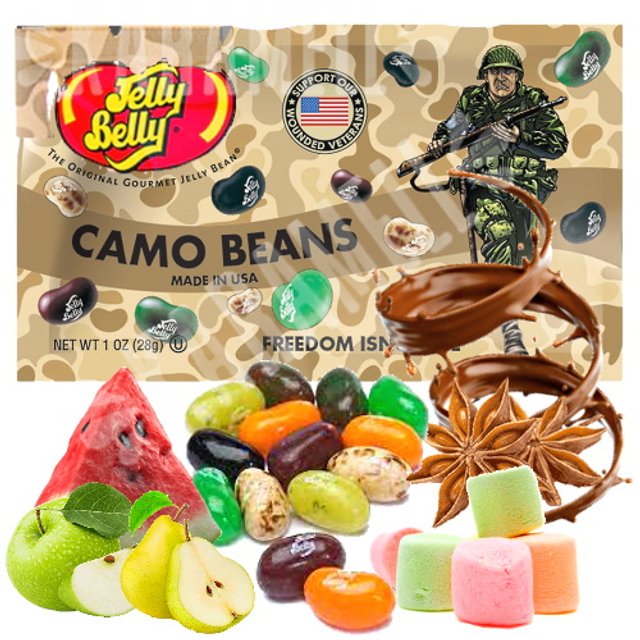 Balas The Original Gourmet Jelly Belly Camo Beans - Importado EUA
